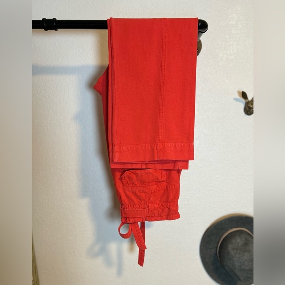NWT Free People Sky Rider Pants Linen Cotton Washed Red Small $128 - Picture 11 of 12